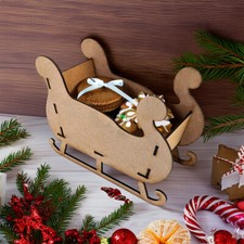 Christmas Decoration Santas Sleigh Wooden Craft DIY Table Xmas Decoration