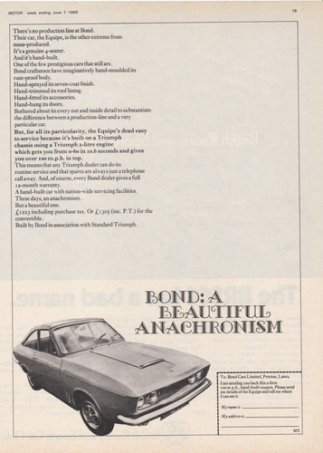Bond equipe original 1969 - equipe,
