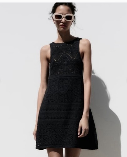 Zara black crochet knit - zara,