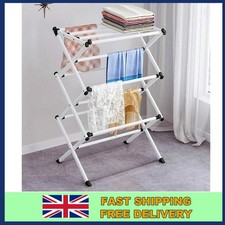 3 Tier Heavy Clothes Laundry Horse Drying Rack Duty Indoor Outdoor Airer Dryer