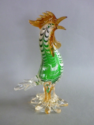 Murano glass rooster bird - murano,