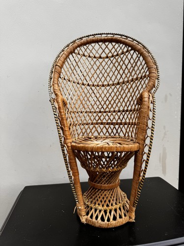 Vintage wicker rattan peacock - vintage,
