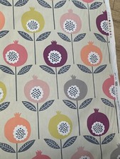 SCION /HARLEQUIN CURTAIN CUSHION FABRIC Pepino 3.9 Mtrs BILBERRY/RHUBARB/INDIGO
