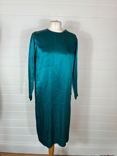 Vintage dress teal - dress, satin
