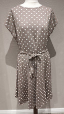 Wallis UK 16 Polka Dot Taupe