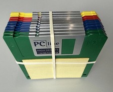 10 x 1.44mb 3.5” Floppy Disks (Red, Blue, Green & Yellow) with Labels - Unused