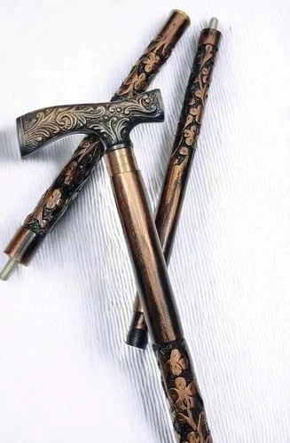 Handmade wooden walking stick - wooden,