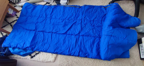 Blue rectangular sleeping bag - blue,