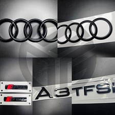 Audi A3 2021-2024 Gloss Black Badges GRILLE/BOOT/FENDER SET Inc 2 X S-Line/TFSI
