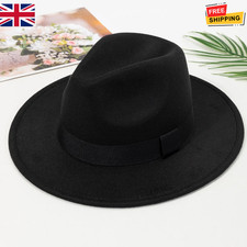 Mens Wide Brim Fedora Hat