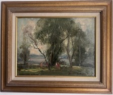 Antique impressionist oil painting  landscape Robert T Mumford (1895-1939)
