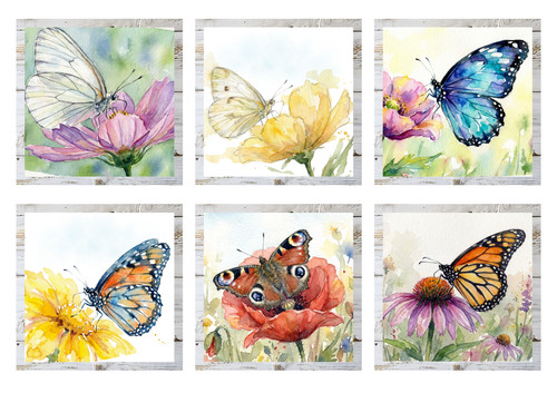 Butterflies card topper - card,