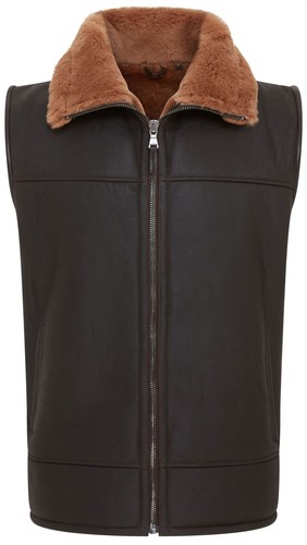Men brown sheepskin leather - men's,