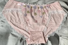 Woman’s CD TV Pink Embroidered Flower Pretty knickers Stretch Panties  Size 14