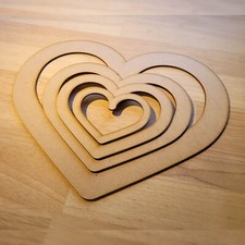 Wooden Large Love Hearts Craft