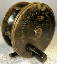 Platewind Salmon Fly Reel J GRAHAM & CO Inverness 4 1/2" Dia Brass Antique