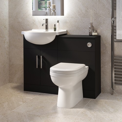 1060mm black toilet and sink - black,