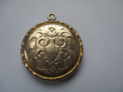 Antique pendant disc gold - disc,