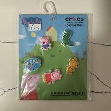 Crocs Jibbitz Peppa Pig 5 pack Colorful Charms Factory Sealed. FAST SHIPPING 