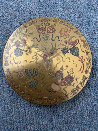 Vintage brass powder compact - vintage,