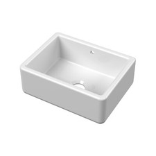 Nuie Butler Thick Edged Kitchen Sink with Overflow 1.0 Bowl 595mm L x 450mm W - 