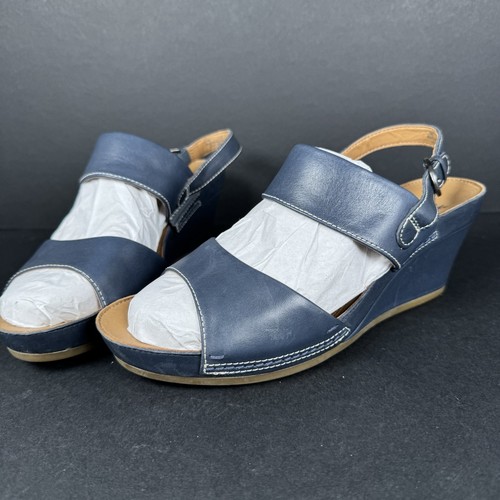 Clarks women navy leather - women,