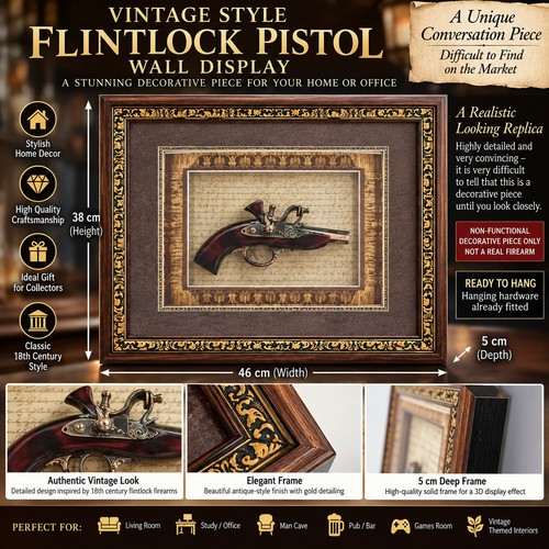 Vintage flintlock pistol - flintlock,