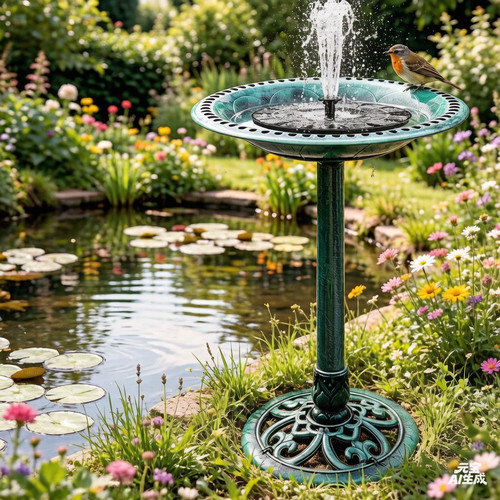 Height garden bird bath - 28",