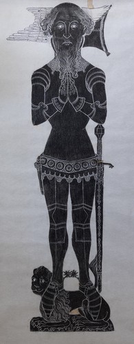 Vintage brass rubbing - brass,