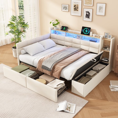 4ft6 double bed upholstered - 4ft6,