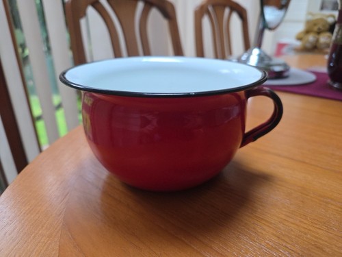 Vintage enamel red and - red,