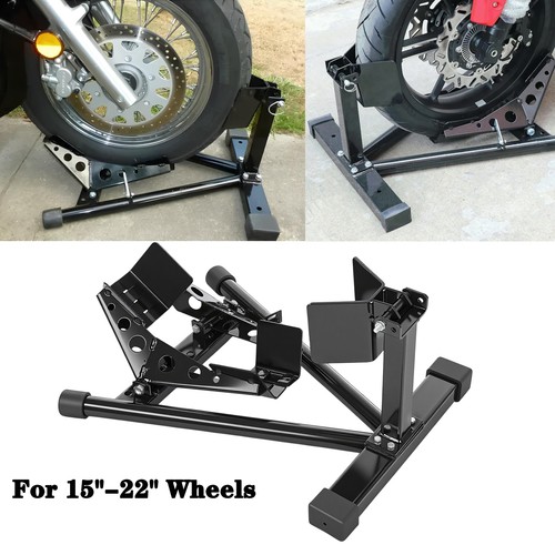 Motorcycle front wheel chock - front,