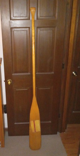 Vintage wooden canoe paddle - canoe,