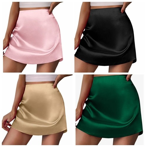 Stain silk short - silk, skirt
