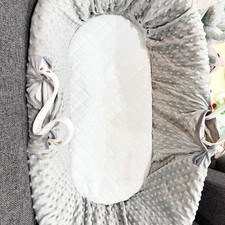 Grey Wicker Moses Basket with