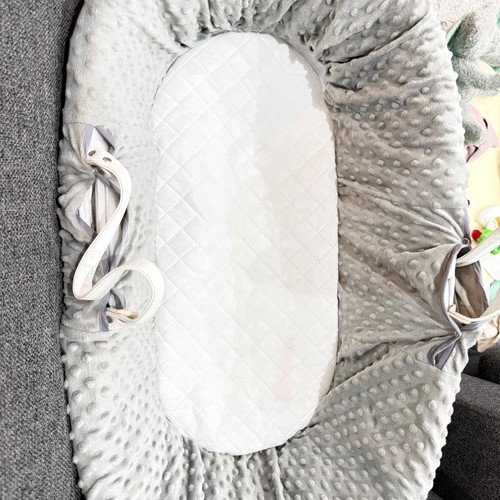 Grey wicker moses basket with - grey,