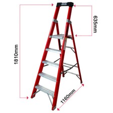 5 Tread Electricians Fibreglass Step Ladder with Platform - EN131 Professional