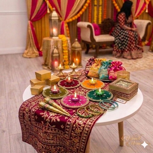 Handcrafted velvet mehndi - 9",