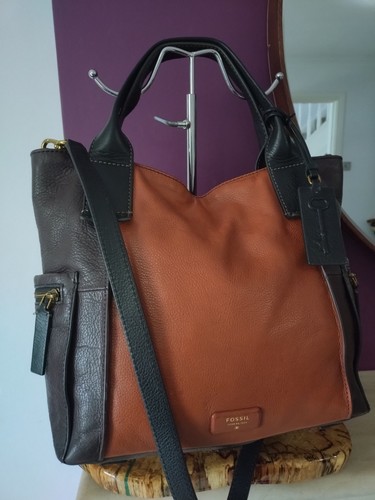 Fossil leather satchel - fossil,