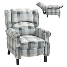 HOMCOM Recliner Chair for Living Room Wingback Chair with Padded Armrest Grey