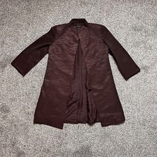 Eileen Fisher Cassis Organic Cotton Ottoman Coat Jacket Size 6UK 2US XS Burgundy