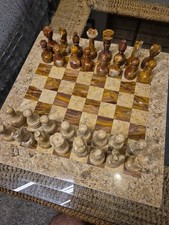 Chess Set 15" Fossil Cream &
