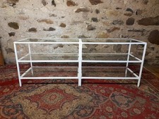 METAL AND GLASS TV STAND HIFI