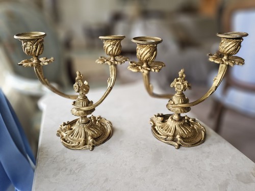 Pair antique french bronze - french,