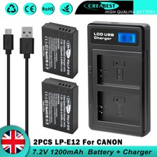 2× LP-E12 Battery & Dual Charger For Canon PowerShot SX70 EOS M10 M200 M50 M100