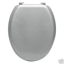 TRADITIONAL QUALITY WOODEN LAMINATED TOILET SEAT SILVER