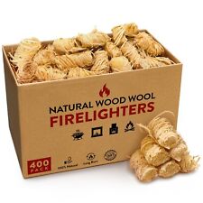 Firelighters for Wood & Log Burners Natural Wood Wool Fire Starters Box of 400