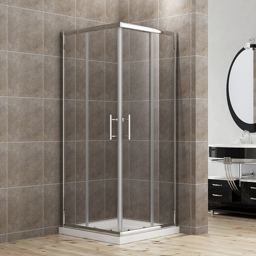 Corner entry shower - entry,