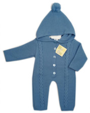 Spanish Style Baby Boy girl clothes blue Cable Knitted Outfit set pram suit gift