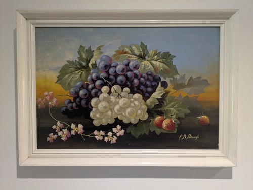 Victorian oil painting - painting, still
